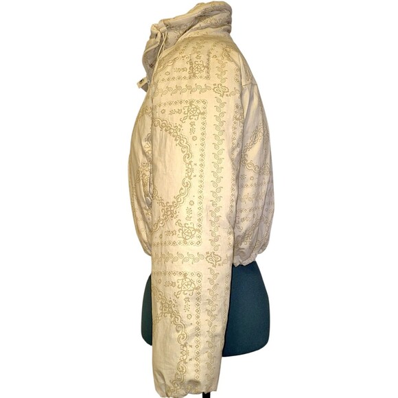 BDG Urban Outfitters Isla Linen Paisley Print Puffer Cropped Jacket Size S - Picture 4 of 8